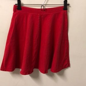 Solid red skirt